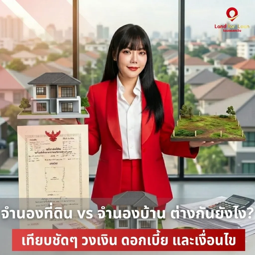 จำนองที่ดิน vs จำนองบ้าน