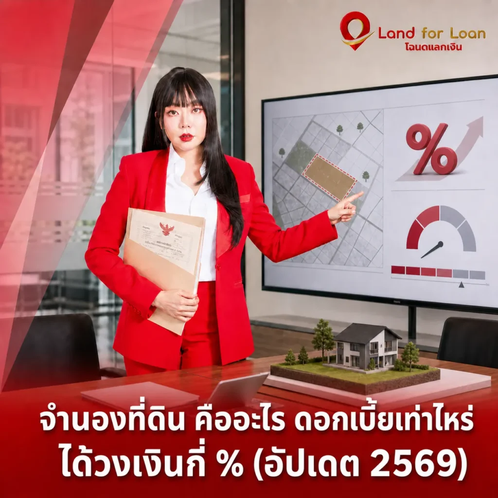 จำนองที่ดิน คืออะไร ดอกเบี้ยเท่าไหร่ ได้วงเงินกี่ % (อัปเดต 2569)