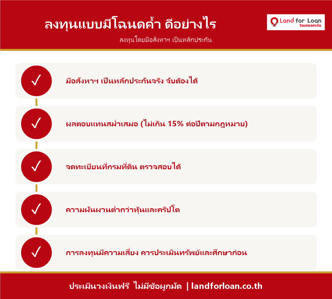 ลงทุนแบบมีโฉนดค้ำ ดีอย่างไร