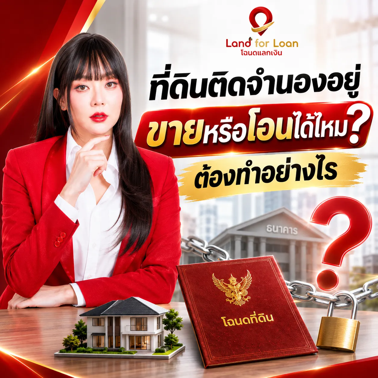 ที่ดินติดจำนอง ขายหรือโอนได้ไหม ต้องทำอย่างไร