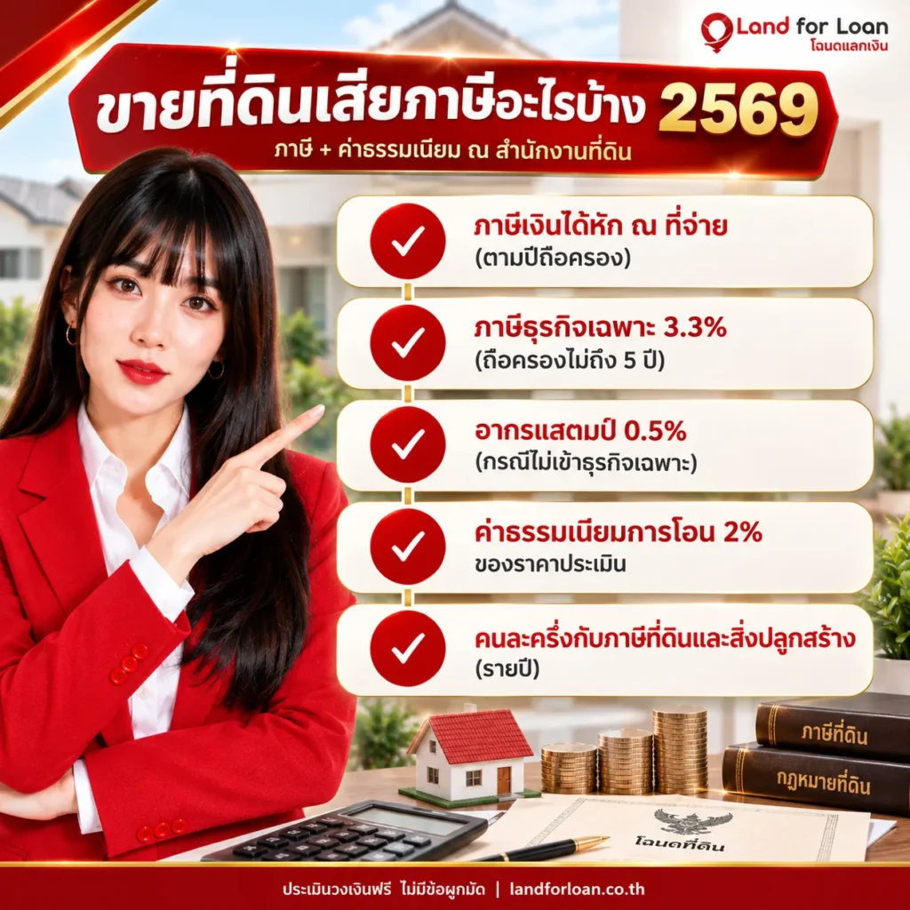 ขายที่ดินเสียภาษีค่าธรรมเนียมอะไรบ้าง